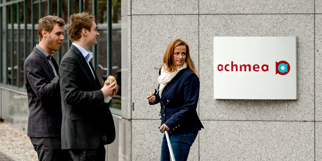 Werknemers bij het hoofdkantoor van Achmea