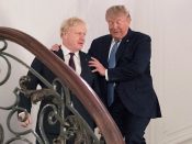 Boris Johnson en Donald Trump tijdens de G7-top in de Franse plaats Biarritz in augustus 2019.