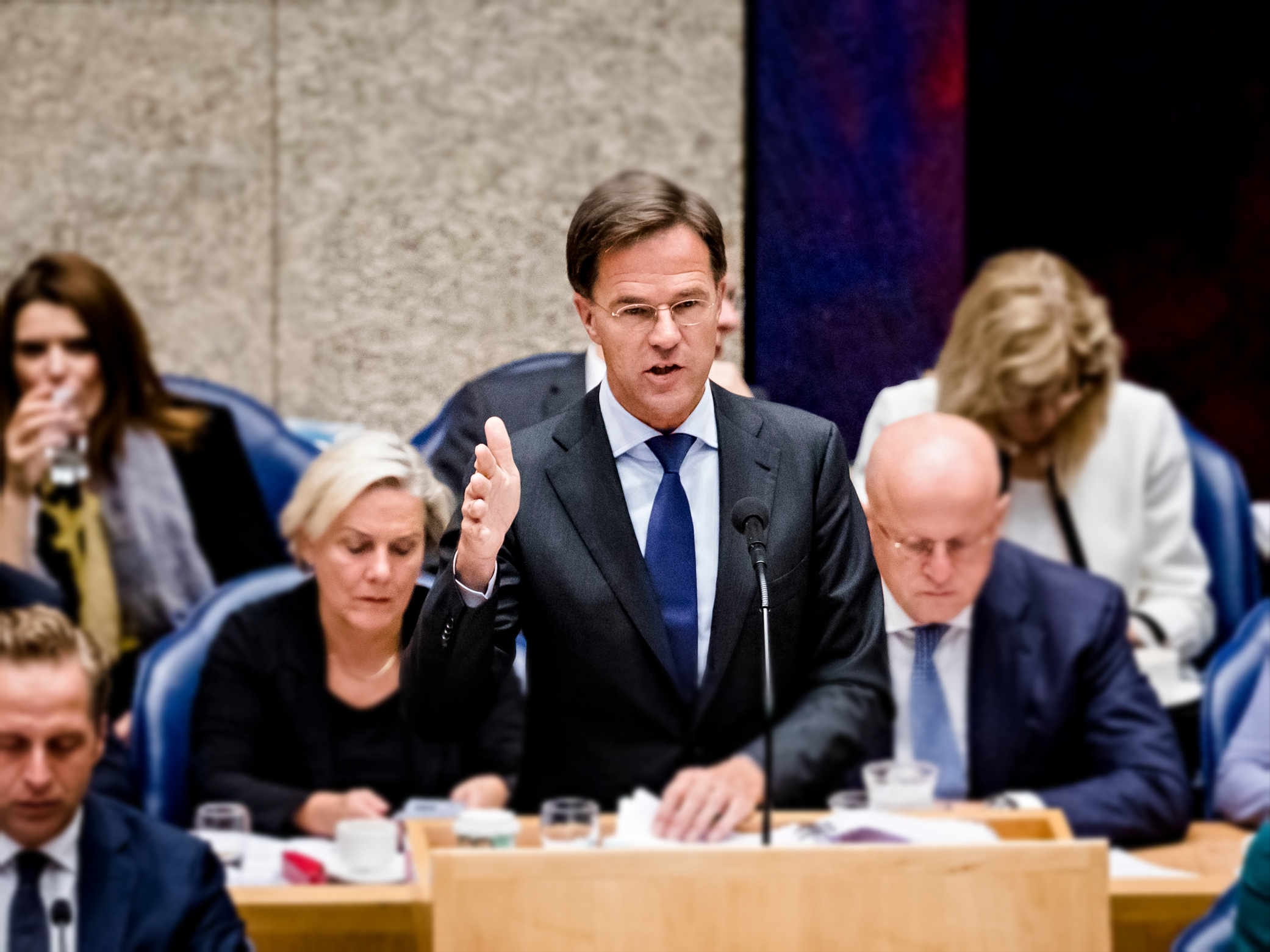 Premier Mark Rutte spreekt in de Tweede Kamer