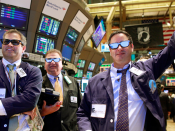 Beurshandelaren op Wall Street