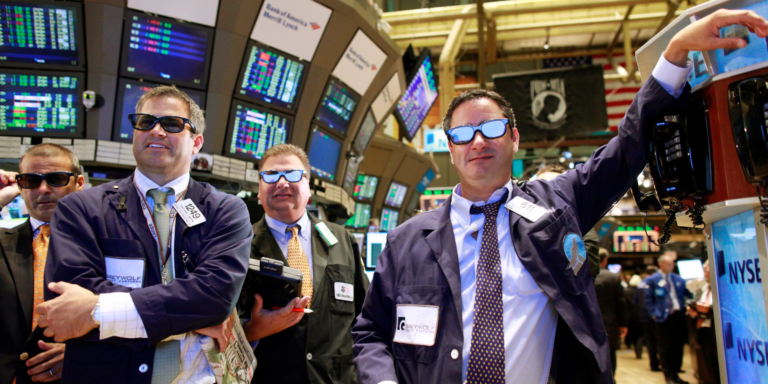 Beurshandelaren op Wall Street