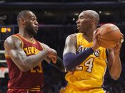NBA players LeBron James and Kobe Bryant.