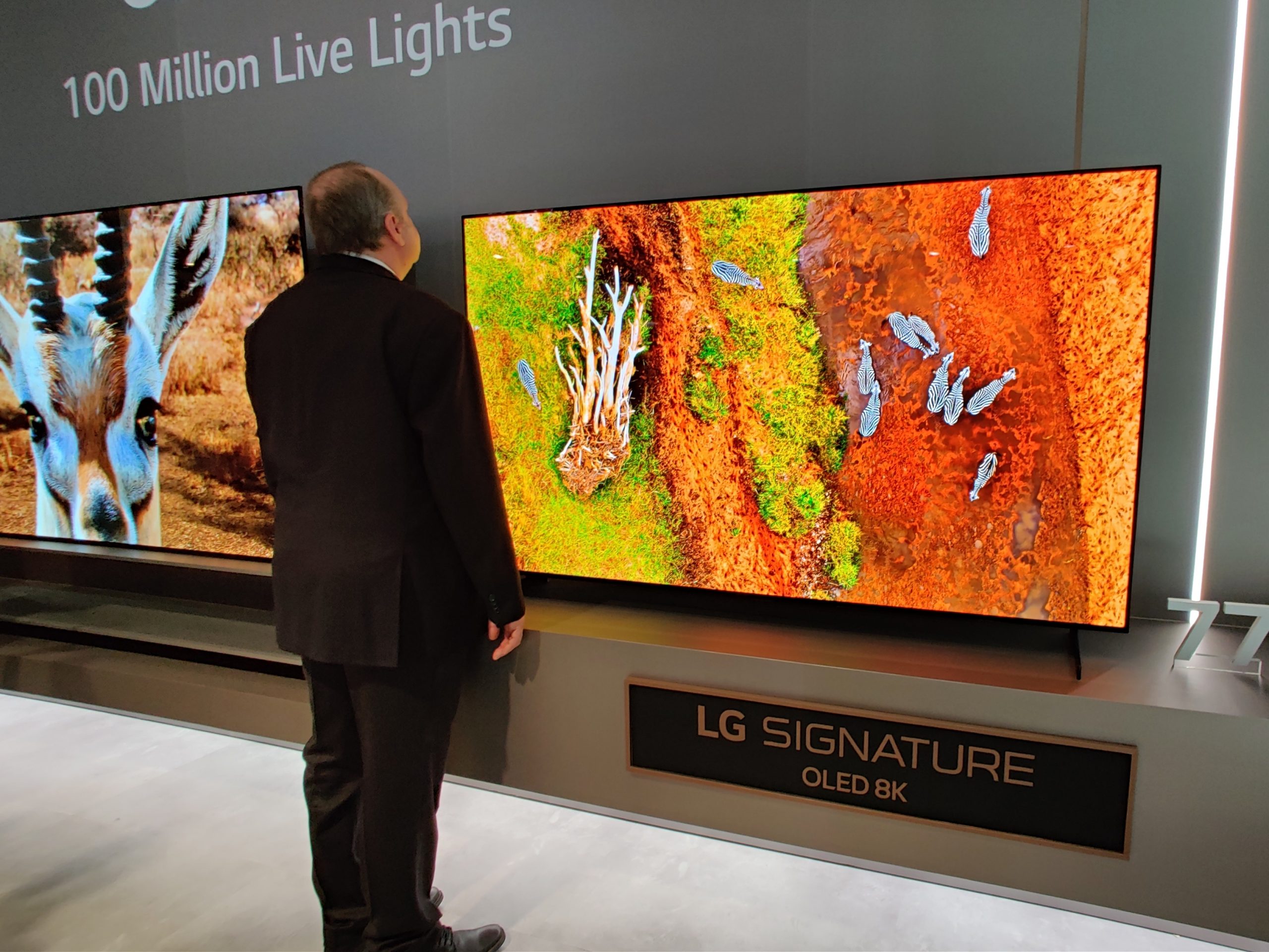 De nieuwe 8K-televisie van LG op CES 2020.