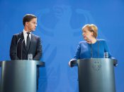 Mark Rutte en Angela Merkel