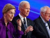 Elizabeth Warren, Joe Biden en Bernie Sanders