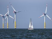 Een windpark in de Noordzee voor de Duitse kust