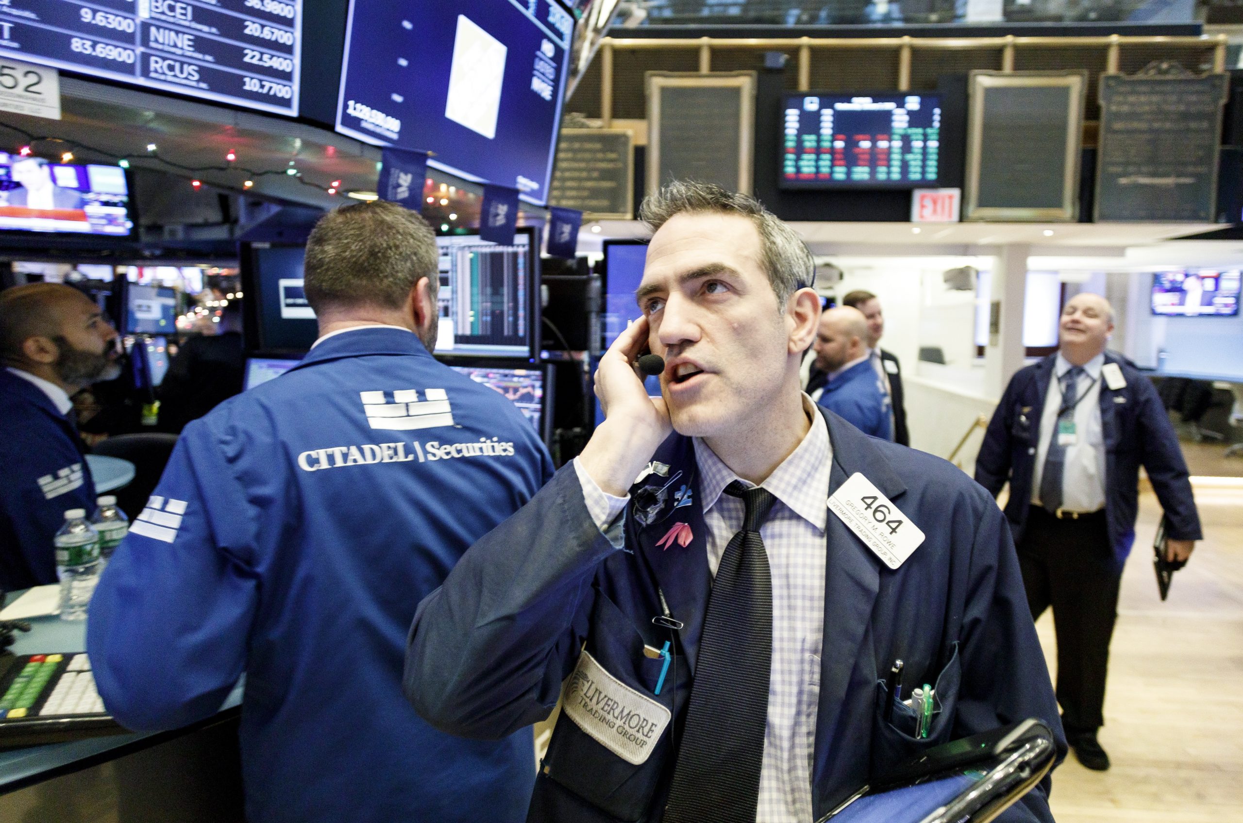 Beurshandelaren op de New York Stock Exchange in New York.