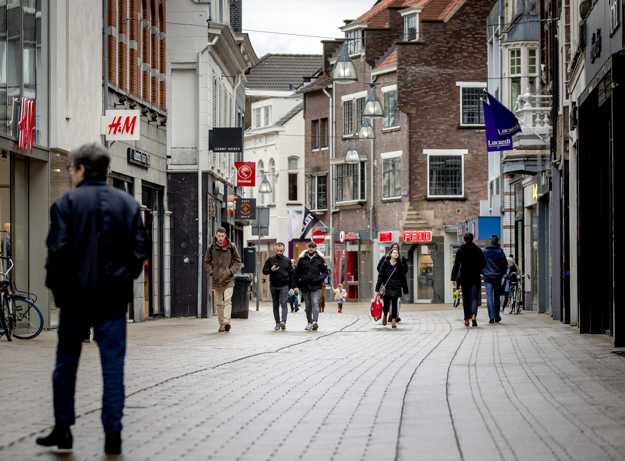 Een winkelstraat in het centrum van Tilburg.