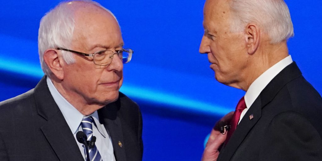 Bernie Sanders en Joe Biden