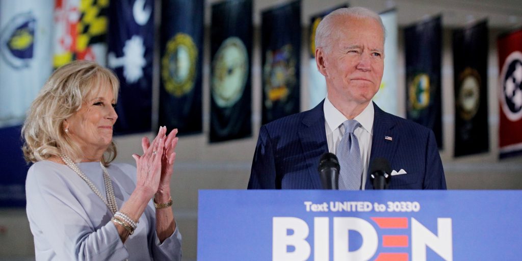 Presidentskandidaat Joe Biden en zijn vrouw Jill