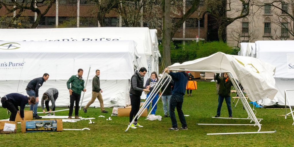 Een veldhospitaal in Central Park