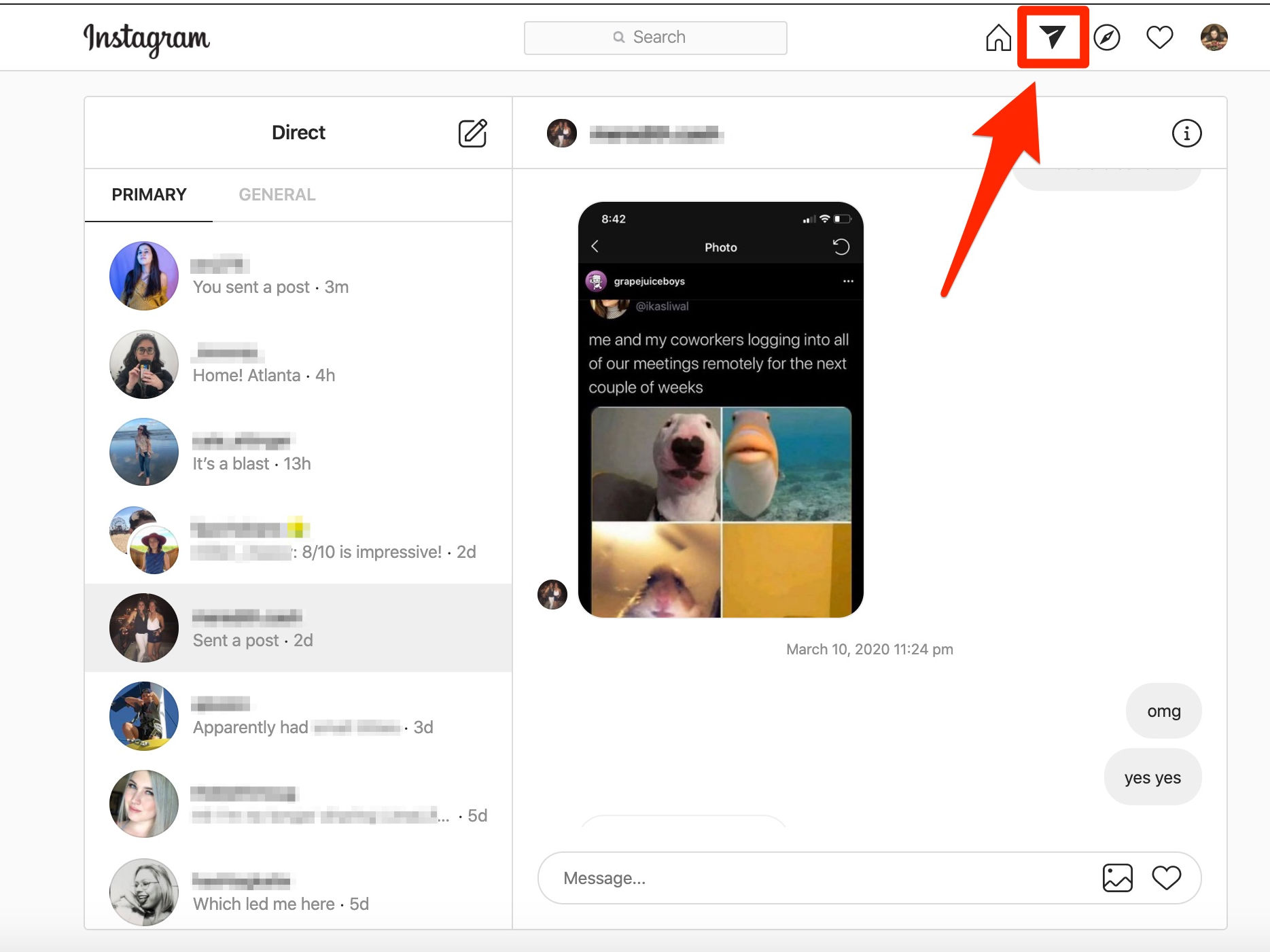  Instagram  has brought Direct Messages  to your desktop 