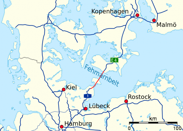 Bron: <a href="https://commons.wikimedia.org/wiki/File:Fehmarn-bridge.svg" target="_blank">Wikimedia Commons/Bowzer</a> (<a href="https://creativecommons.org/licenses/by-sa/3.0/deed.en" target="_blank">CC BY-SA 3.0</a>) Bron: <a href="https://commons.wikimedia.org/wiki/File:Fehmarn-bridge.svg" target="_blank">Wikimedia Commons/Bowzer</a> (<a href="https://creativecommons.org/licenses/by-sa/3.0/deed.en" target="_blank">CC BY-SA 3.0</a>)