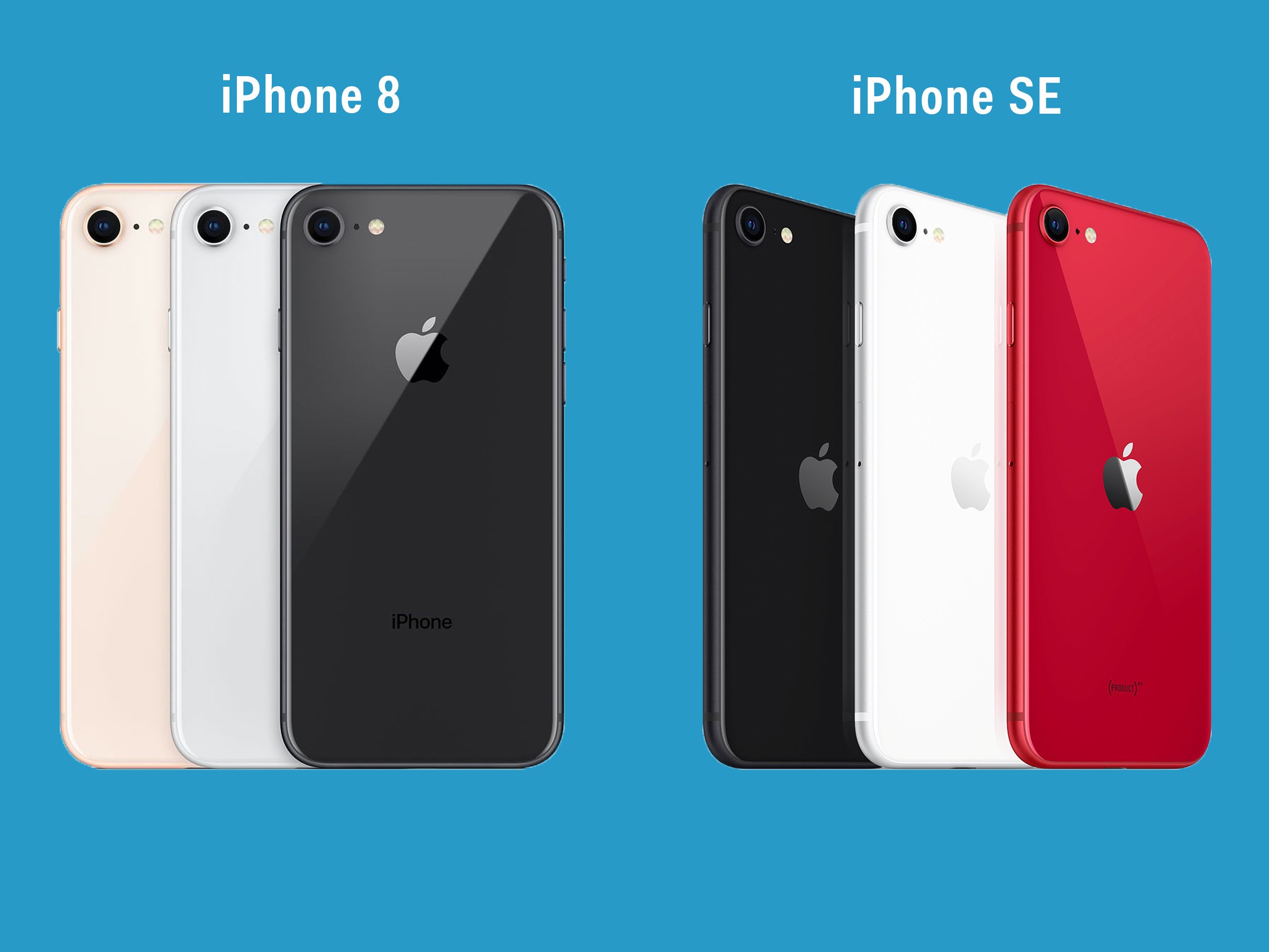 De iPhone 8 en iPhone SE lijken erg op elkaar.