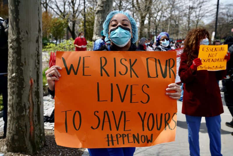 Donald Trump nurses ppe protests coronavirus 2