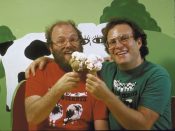 Oprichters Ben Cohen en Jerry Greenfield van ijsmerk Ben & Jerry's in Burlington, Vermont.