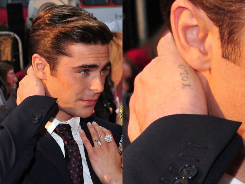 Zac Efron got "YOLO" tattooed on the side of his hand before the ...