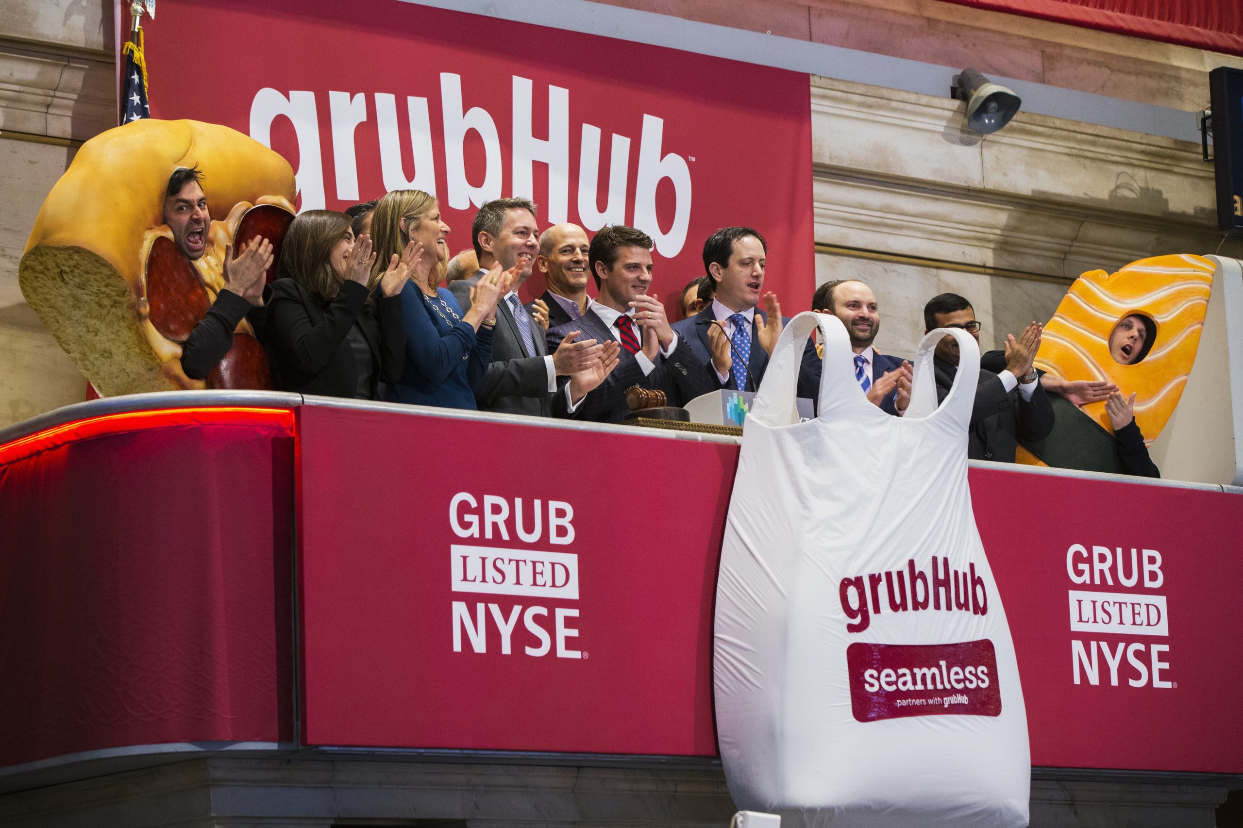 Foto: Grubhub ging in 2014 naar de beurs in New York. Bron: REUTERS/Lucas Jackson