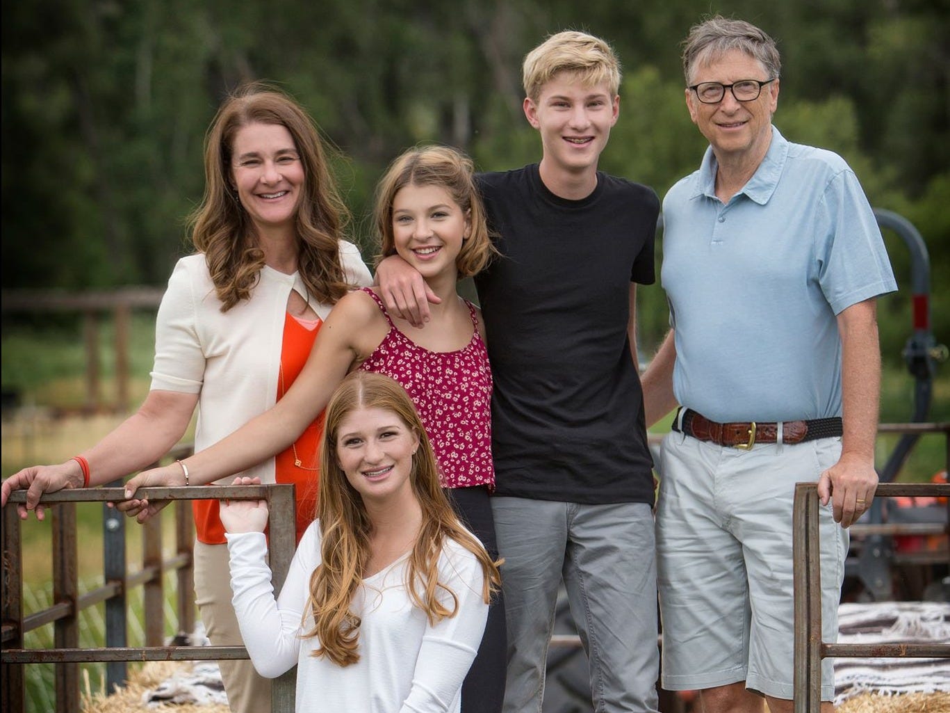 Een foto van de familie Gates uit 2017.