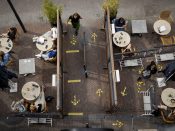 Terras op De Neude in Utrecht.