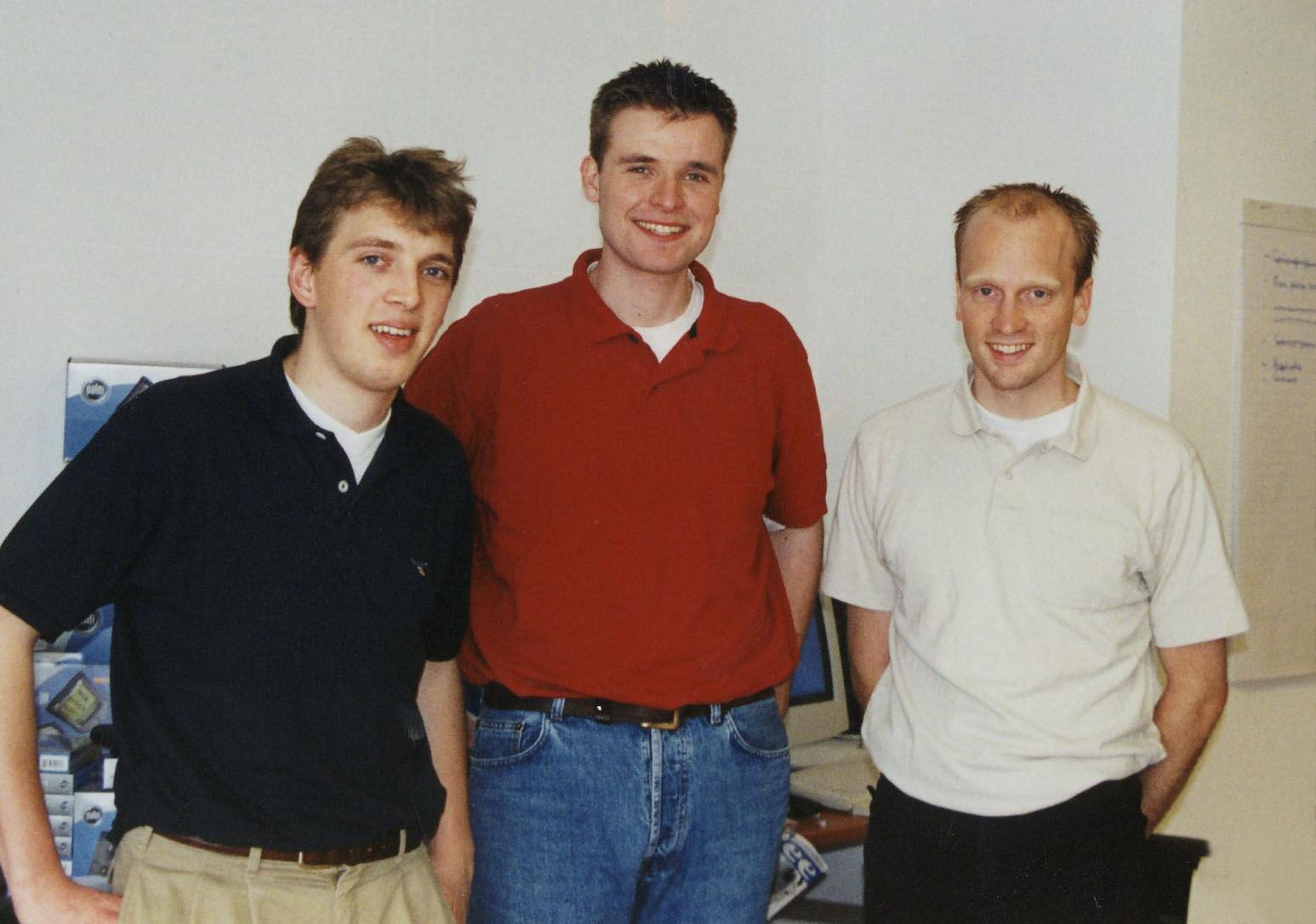 Foto: Coolblue-oprichters Pieter Zwart, Paul de Jong en Bart Kuipers in 2003. Bron: Coolblue