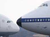 Een Boeing 747 en een Airbus A380.