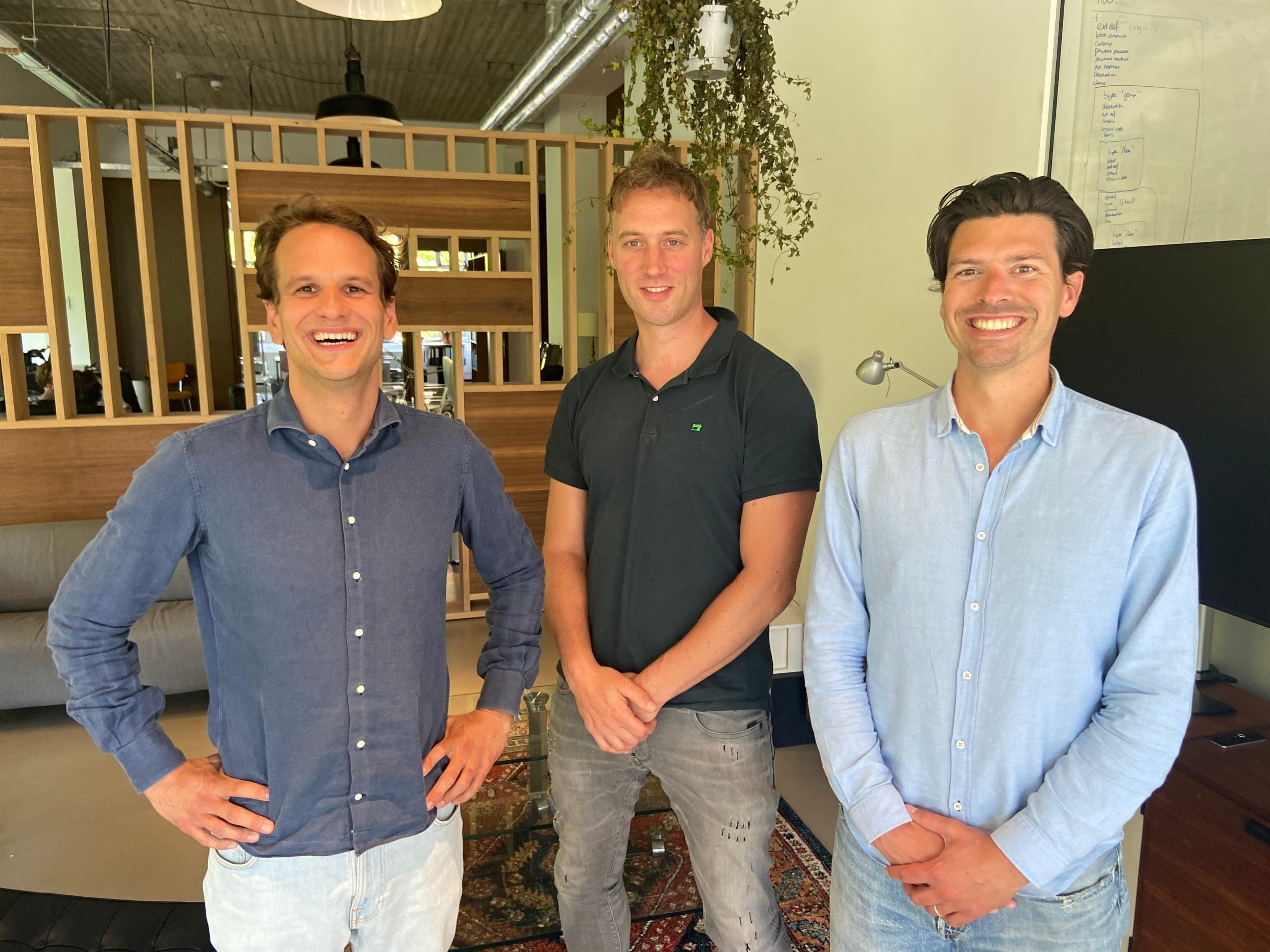 Het team van Payaut: Ernst van Niekerk (CEO), Gillis Haasnoot (CTO) en Pieter de Haas (CCO).