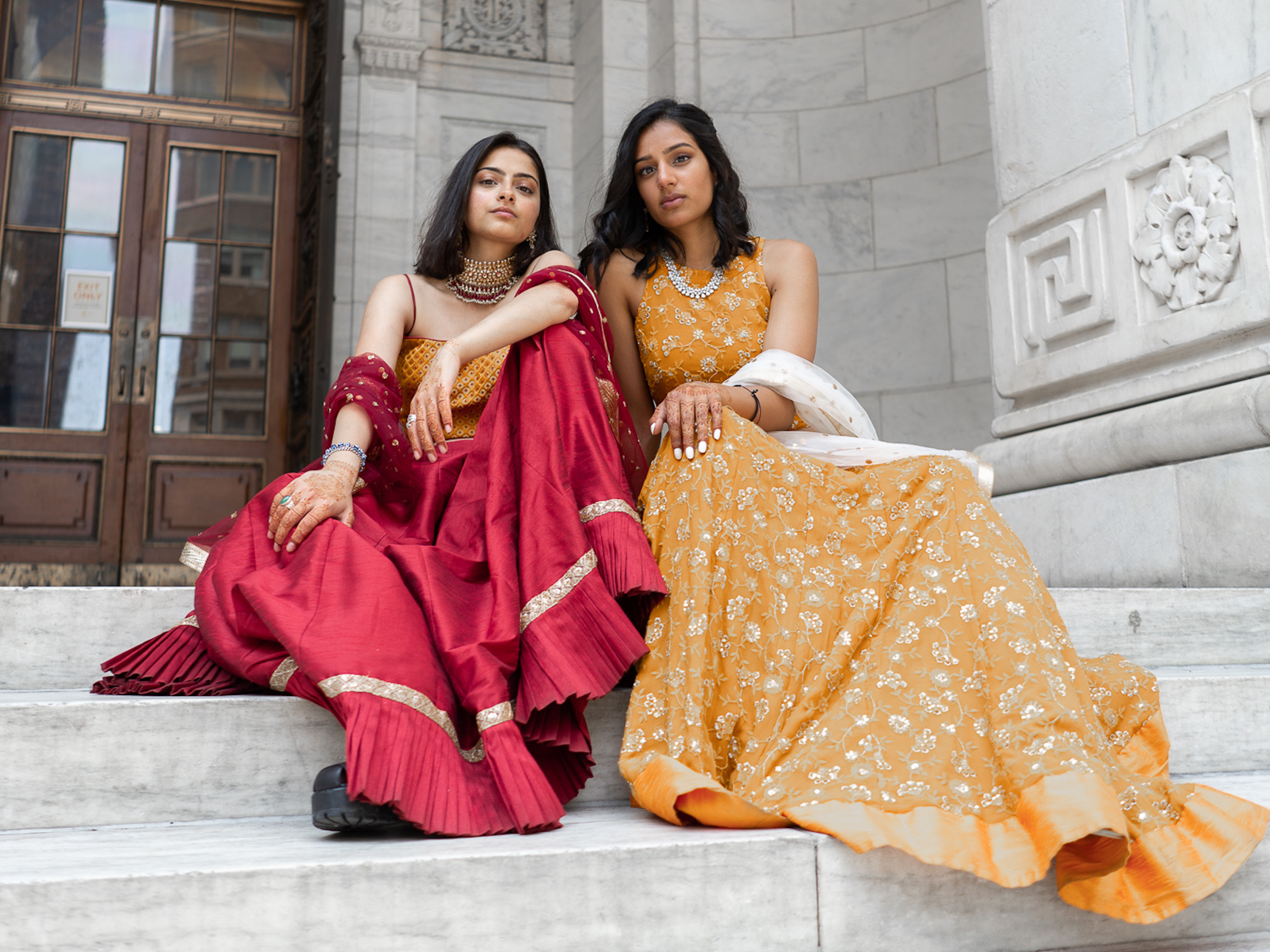 A same-sex couple took stunning anniversary photos that show them wearing  traditional South Asian clothes