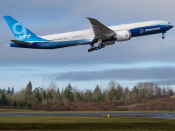 De eerste vlucht van de nieuwe Boeing 777X in januari 2020.