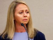 In this Sept. 27, 2019, file photo, former Dallas police officer Amber Guyger becomes emotional as she testifies in her murder trial in Dallas.