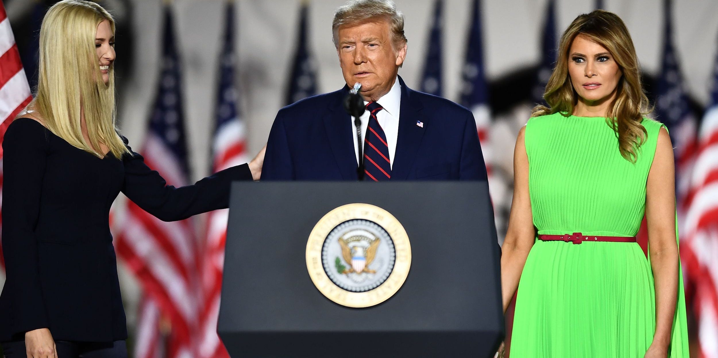 Ivanka, Donald en Melania Trump