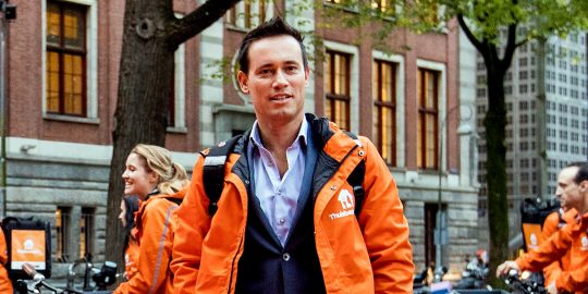 Jitse Groen bij de beursgang van Takeaway.com in 2016.