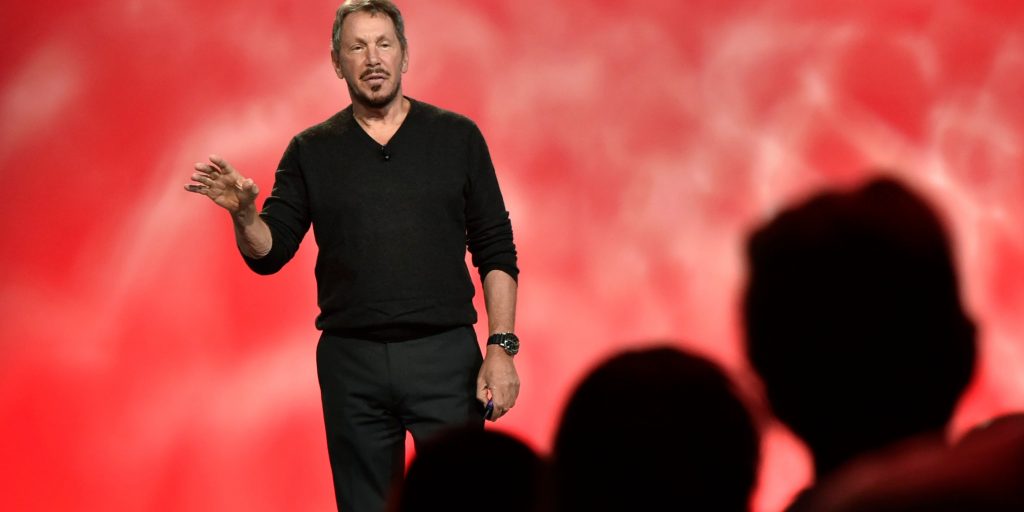 Larry Ellison, oprichter van Oracle, is een van de weinige grote zakenlieden uit techhub Silicon Valley die openlijk Trump steunt.