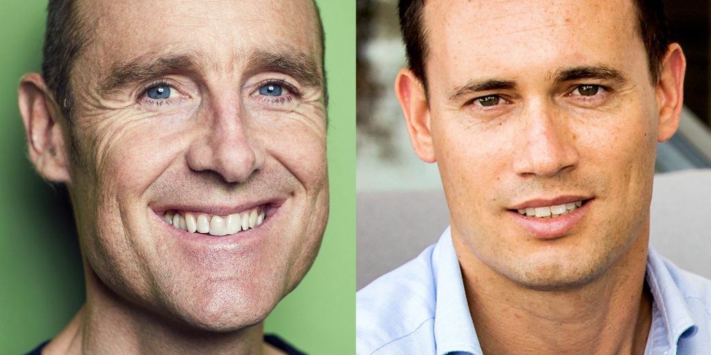 Links Adyen-topman Pieter van der Does, rechts Jitse Groen van Just Eat Takeaway.