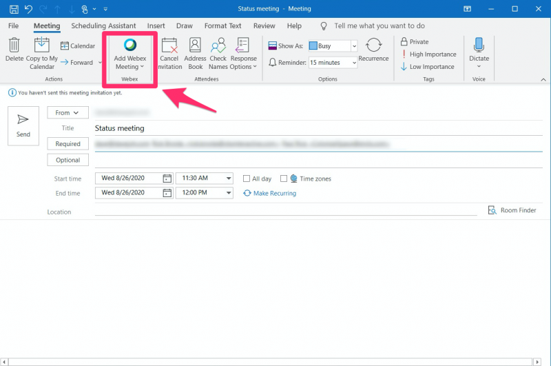 How to add a Webex plugin to Microsoft Outlook to create video meeting