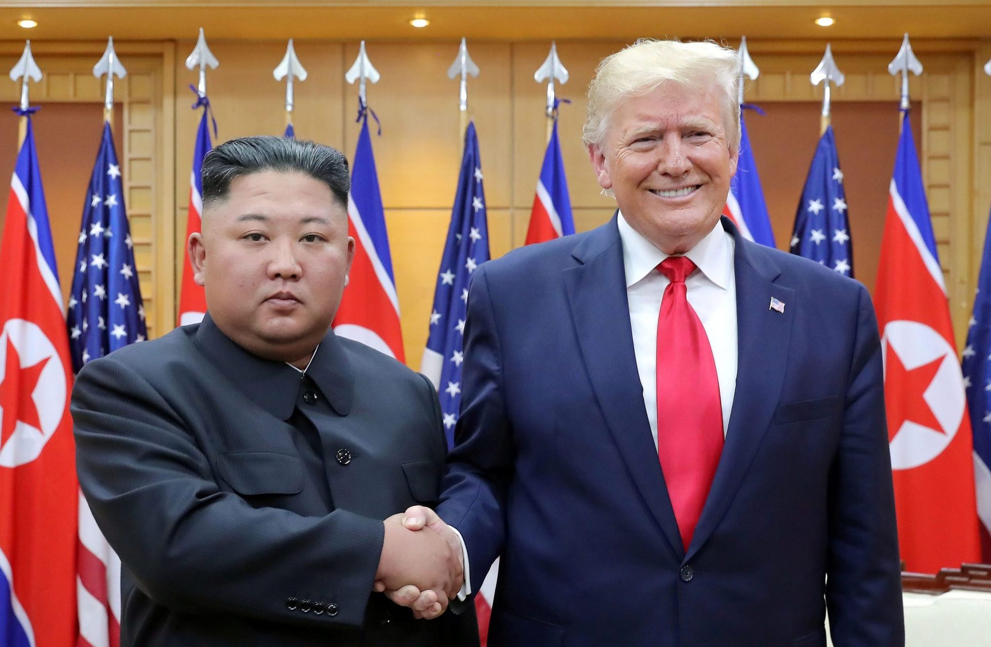 De Noord-Koreaanse leider Kim Jong-un en president Donald Trump.