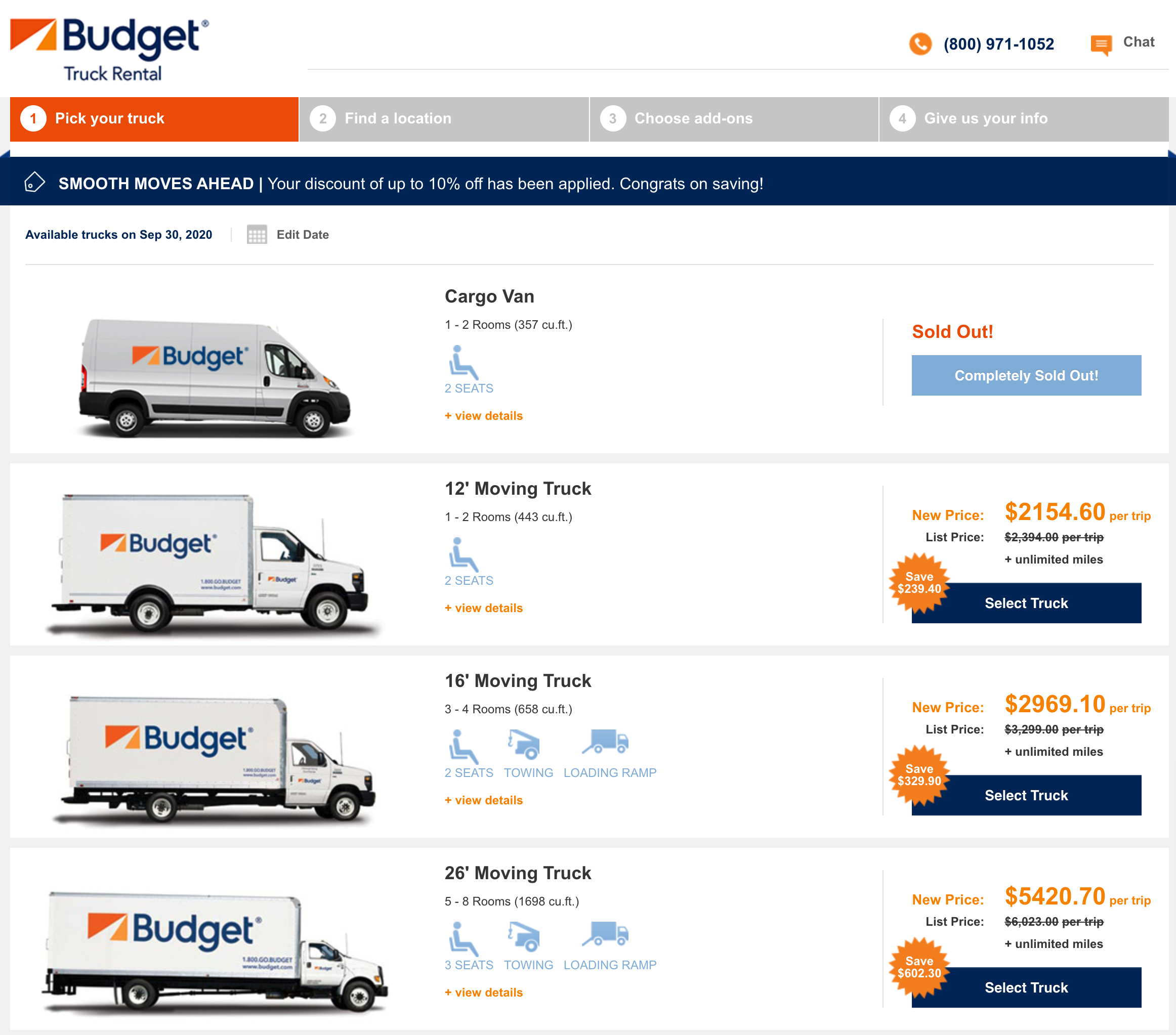 Budget car and Truck Rental.