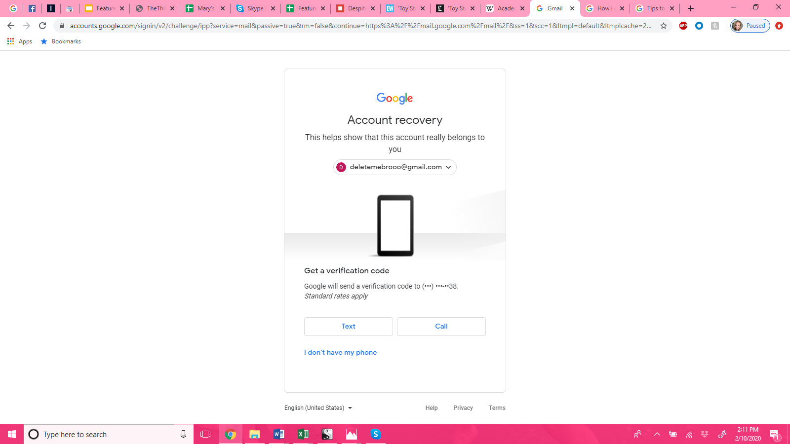 How to Gmail password reset 2