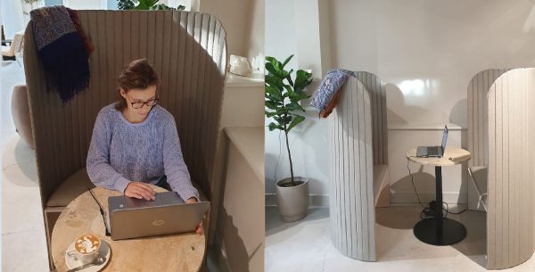Mijn eerste werkplek in de private booth. Mijn eerste werkplek in de private booth.