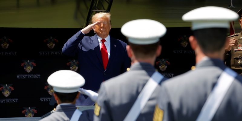 Donald Trump President Donald Trump delivers commencement address at the 2020 United States Military Academy Graduation Ceremony at West Point, New York
