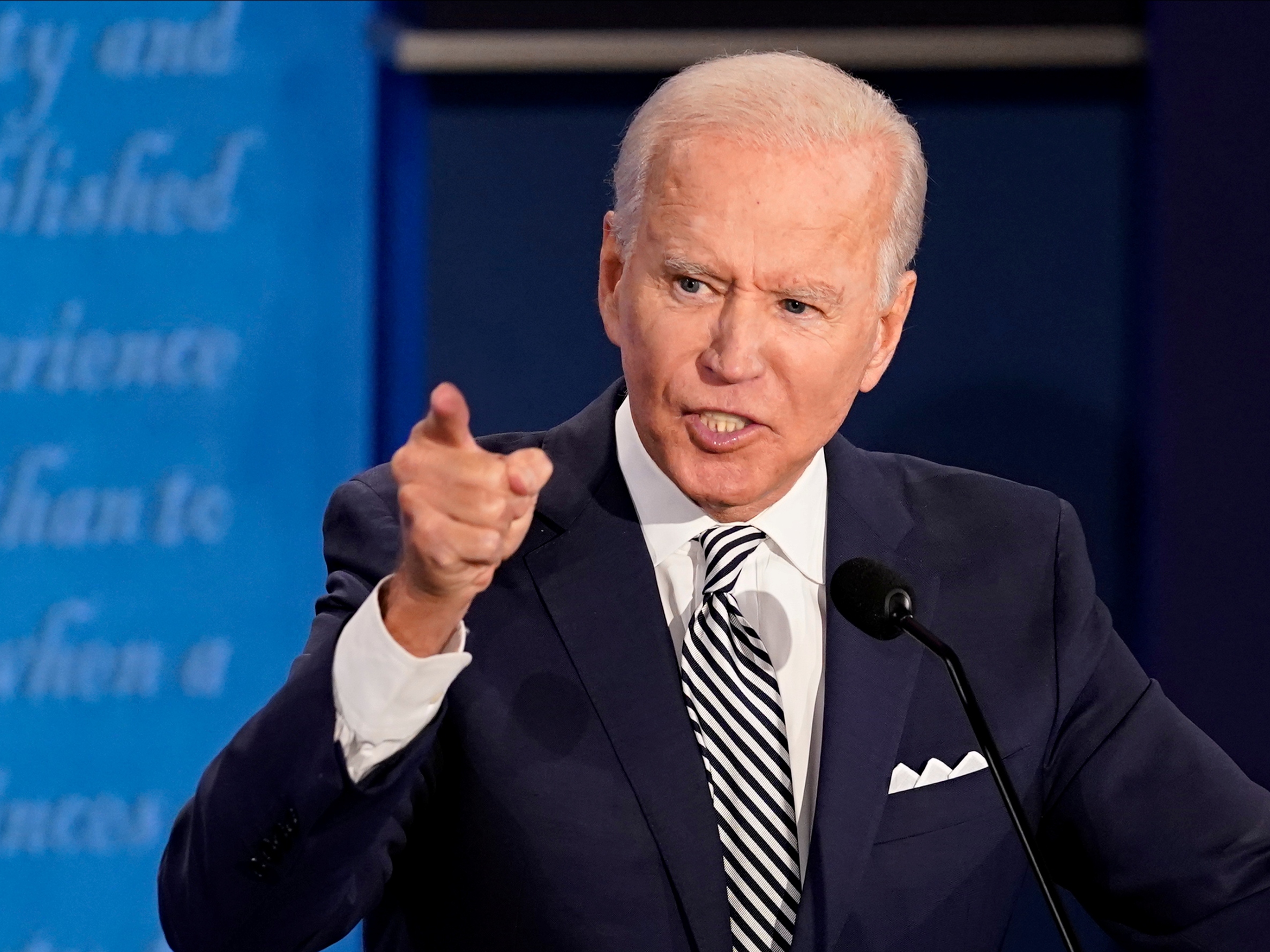 Joe Biden tijdens het eerste presidentiële debat