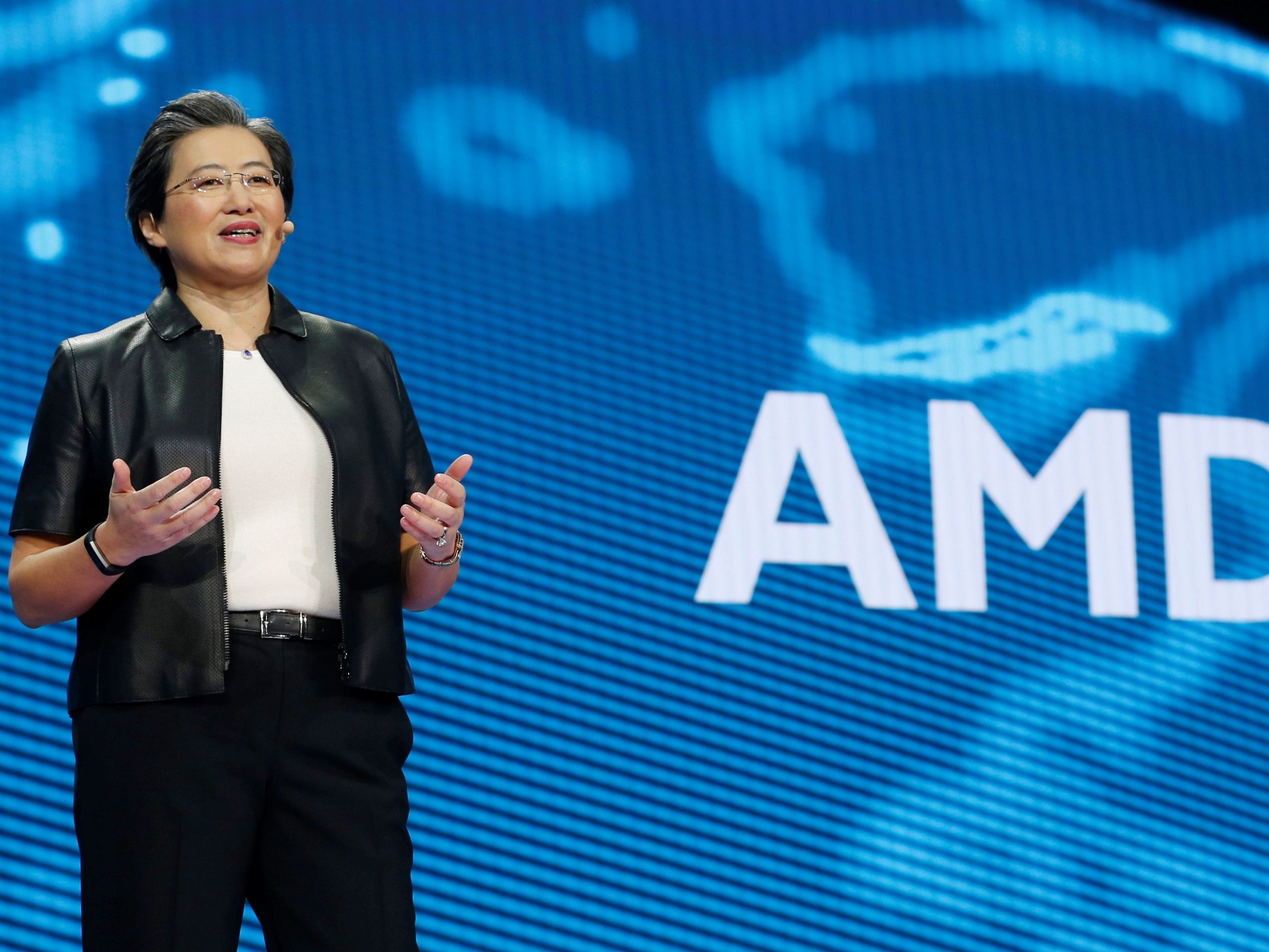 Lisa Su, president and CEO of AMD, gives a keynote address during the 2019 CES in Las Vegas, Nevada, U.S., January 9, 2019. REUTERS/Steve Marcus