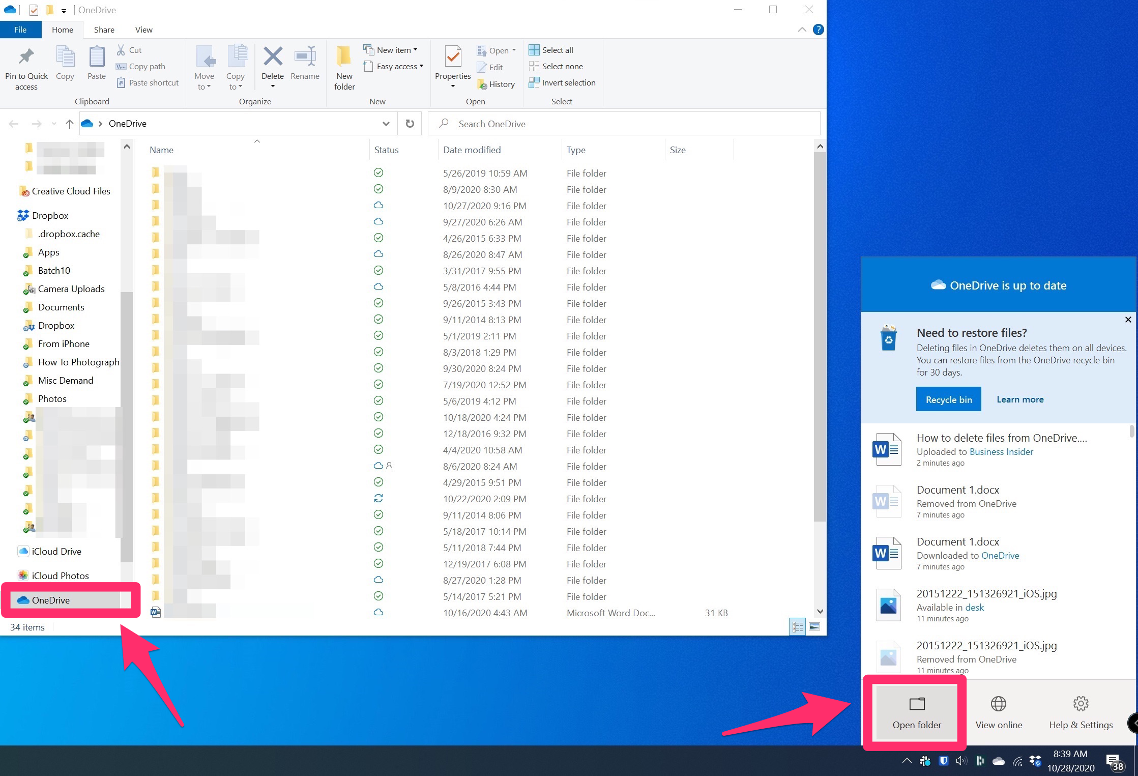 uninstall onedrive for business windows 10