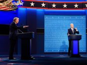 Donald Trump en Joe Biden tijdens hun eerste debat op 29 september 2020.