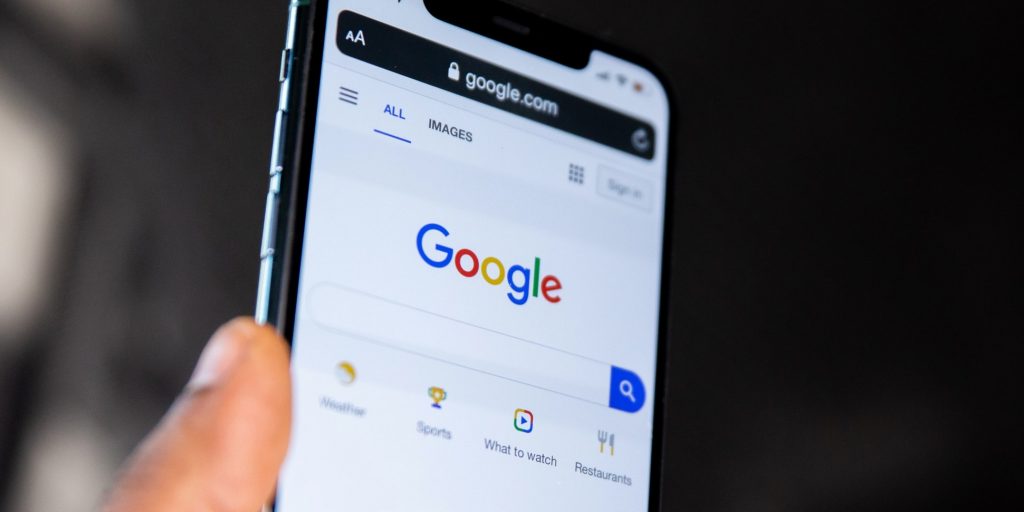 Google op een iPhone