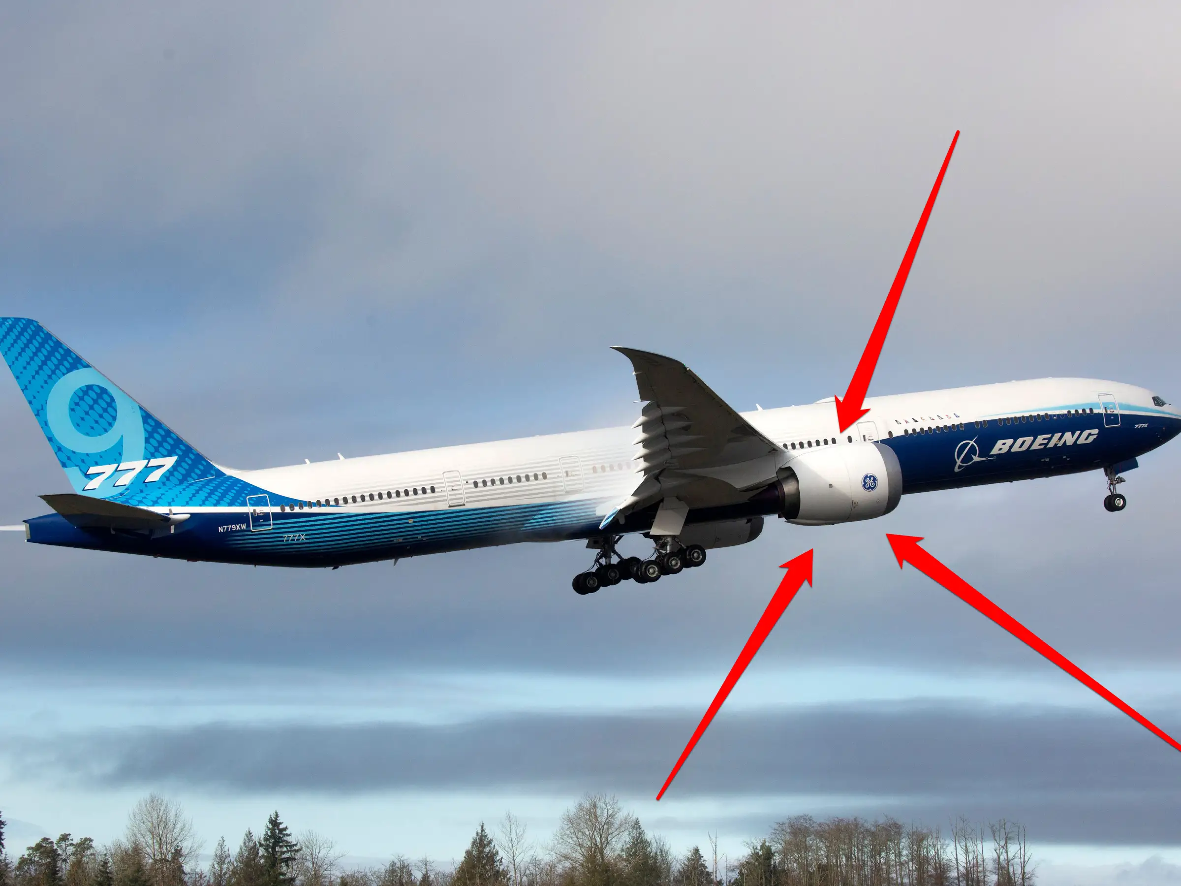 Boeing 777X: grootste vliegtuig motor ter wereld, General Electric