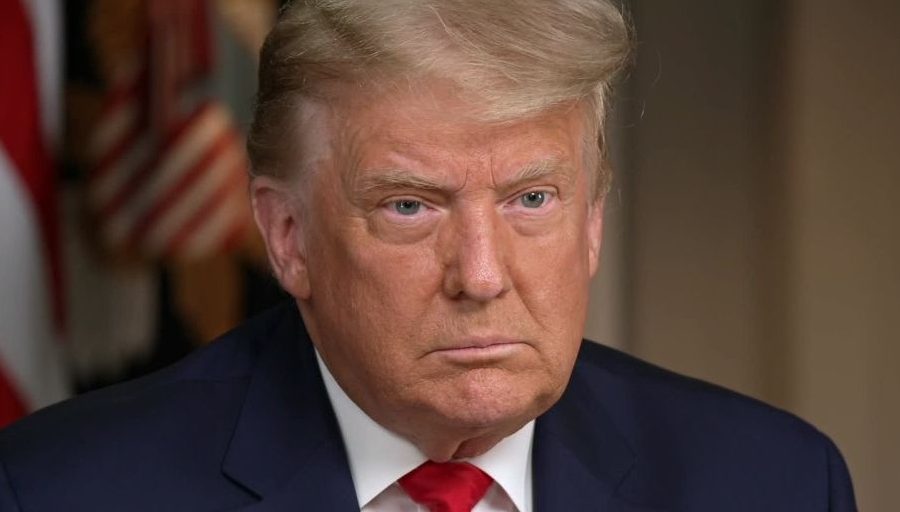 Donald Trump tijdens het interview van 60 Minutes