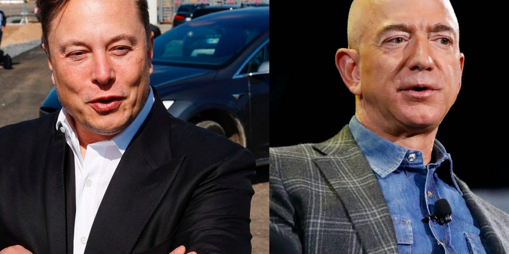 Elon Musk en Jeff Bezos
