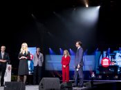 Theo Hiddema, Eva Vlaardingerbroek, Joost Eerdmans, Nicki Pouw-Verweij en Thierry Baudet (vlnr) tijdens de presentatie op 31 oktober 2020 van de eerste tien kandidaten van Forum voor Democratie voor de Tweede Kamerverkiezingen.