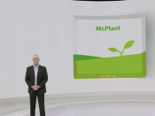 Internationaal president Ian Borden van McDonald's presenteert de eigen vleesvervangers van de fastfoodketen: McPlant.